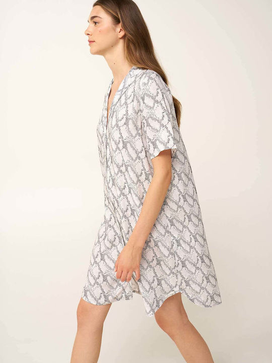 Vamp Καλοκαιρινό Γυναικείο Νυχτικό Snake Print