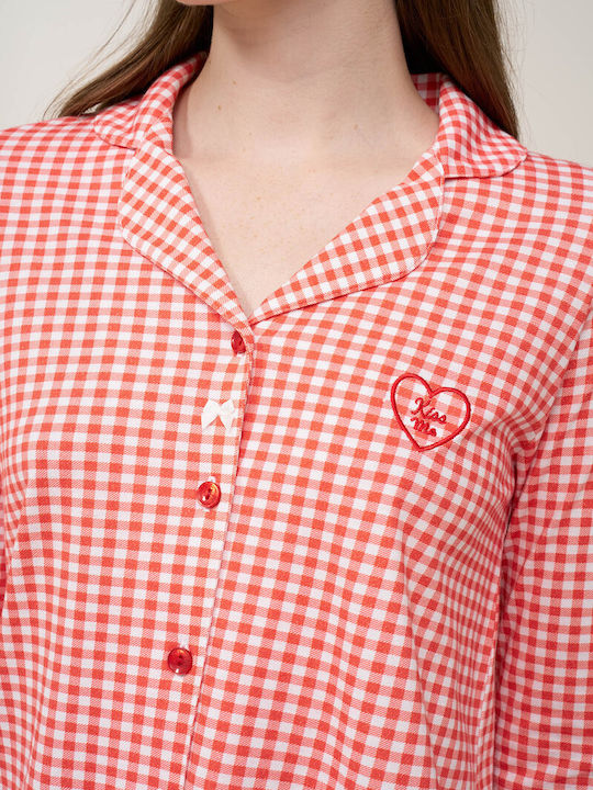 Vamp Sommerliches Damen-Pyjama-Set Red Aurora