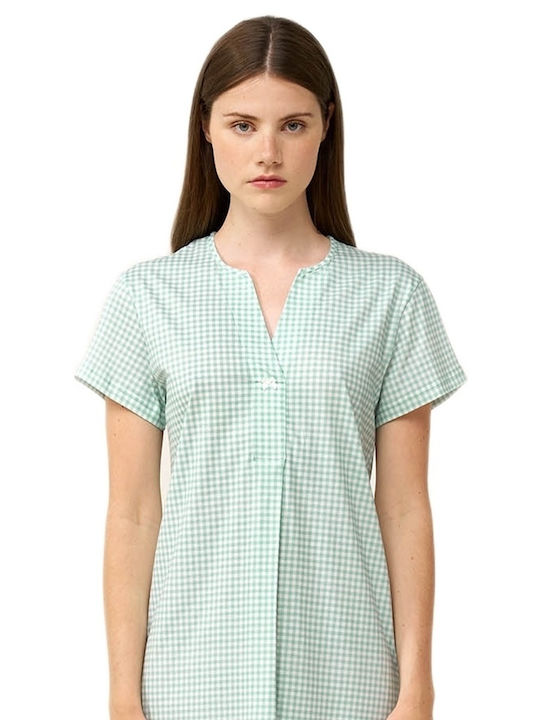 Vamp Summer Cotton Women's Nightgown Green