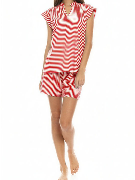 Pink Label Set Pijamale Dama De Vară Roșii Pink Label Set Pijamale Dama De Vară Roșii