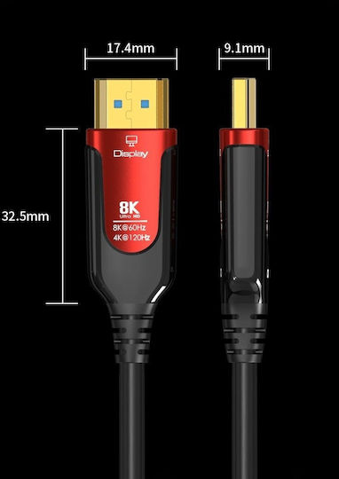 PremiumCord HDMI 2.1 Ultra High Speed 48Gbps 4K 120Hz HDR VRR Cable HDMI Male - HDMI Male 7m Black