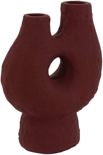 Set Ceramic Decorative Vases Orange 27x13.5xHeight 37cm 2 Pieces