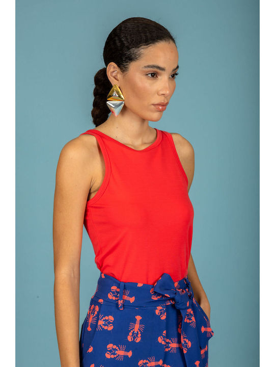 Women's Sleeveless Blouse Red