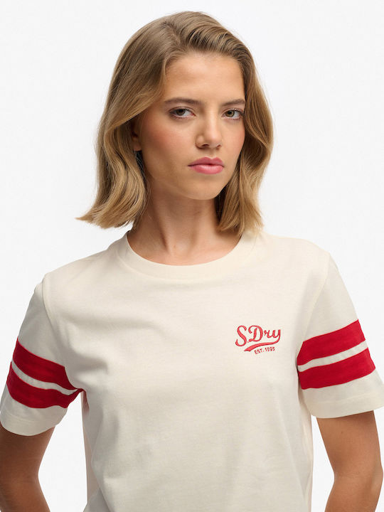 D1 Ovin Women's Striped T-shirt Cream