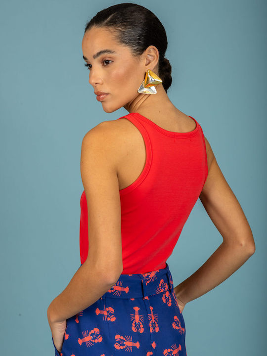 Women's Blouse with Spaghetti Straps Red