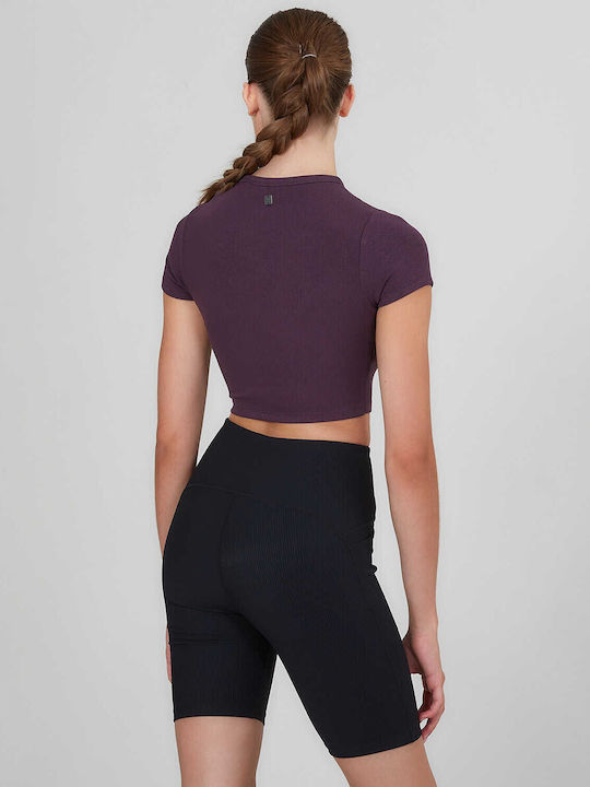 Γυναικείο Crop T-shirt Μπορντο