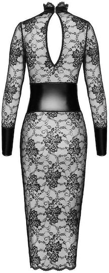 Noir Handmade Noirelle Lace Corset Midi Dress Black