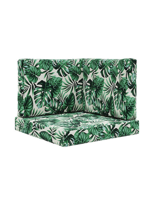 vidaXL Garden Chair Cushion with Backrest Green 3 Pieces 60x60cm