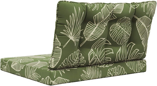 vidaXL Pernă De Canapea De Grădină Cu Spătar Verde 2 Buc 68.5x80 Cm