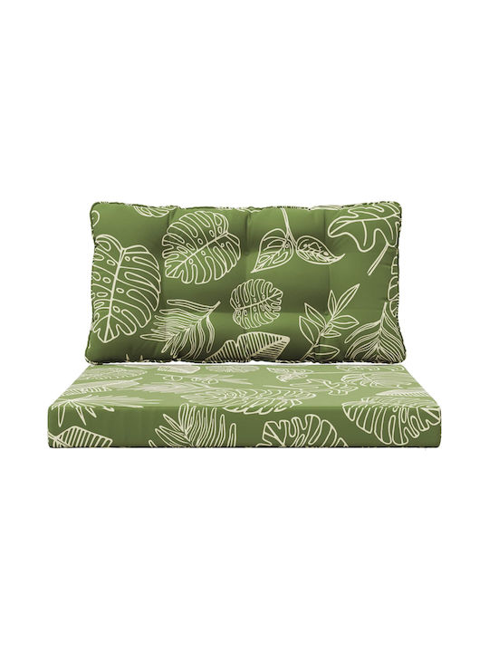 vidaXL Garden Chair Cushions with Backrest Green 2 Pieces 68.5x80cm