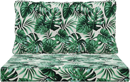 vidaXL Gartenstuhlkissen Mit Rückenlehne Grün 2Stücke 68.5x80cm