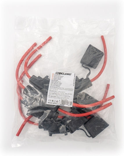 Set Suport Pentru Siguranțe Auto Tip Maxi 30x34mm Etanș Carguard 5 Bucăți Cablu Cupru 30 Cm Max 40a