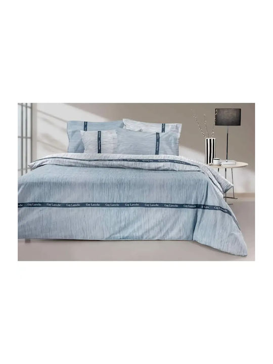 Guy Laroche Avene Bettlaken Set Super-Doppel 240x265cm Denim 4 Stück