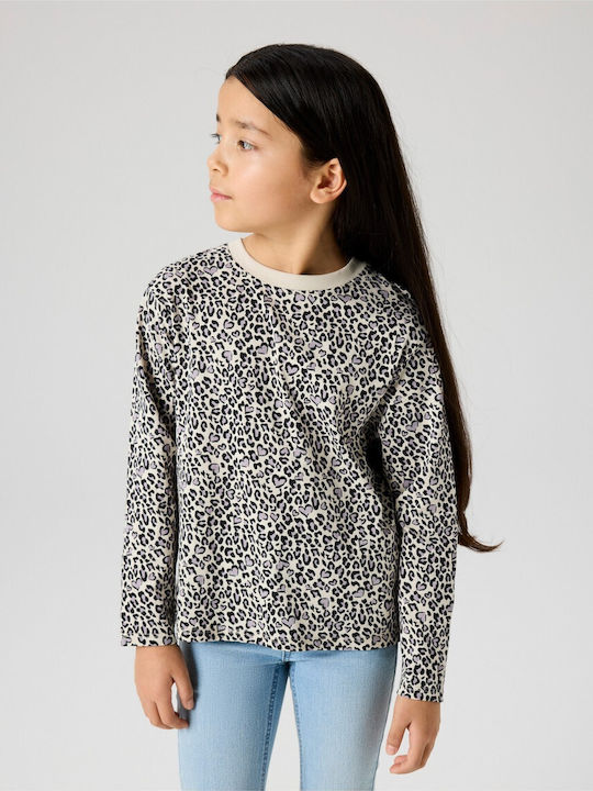 Kids Top Long-sleeved White / Animal Print