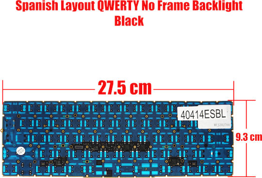 Spanish Laptop Keyboard Apple Macbook Pro 13" A1706 15" A1707 Late 2016 Mid 2017 Emc 3071 3072 3163 3162 661-07950 661-06377 661-07954 Es No Frame Backlit Black Code 40414esbl