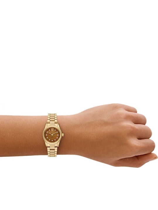 Michael Kors Lexington Γυναικείο Ρολόι 26mm Μπαταρίας με Χρυσό Μεταλλικό Μπρασελέ
