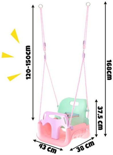 Kinder Schaukel mit Schutz 43x38x168cm Rosa