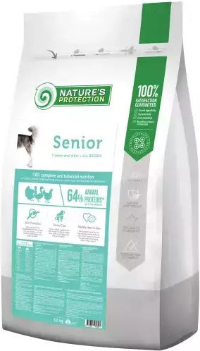 Nature's Protection 4kg Dry Dog Food for Elderly Dogs with Poultry