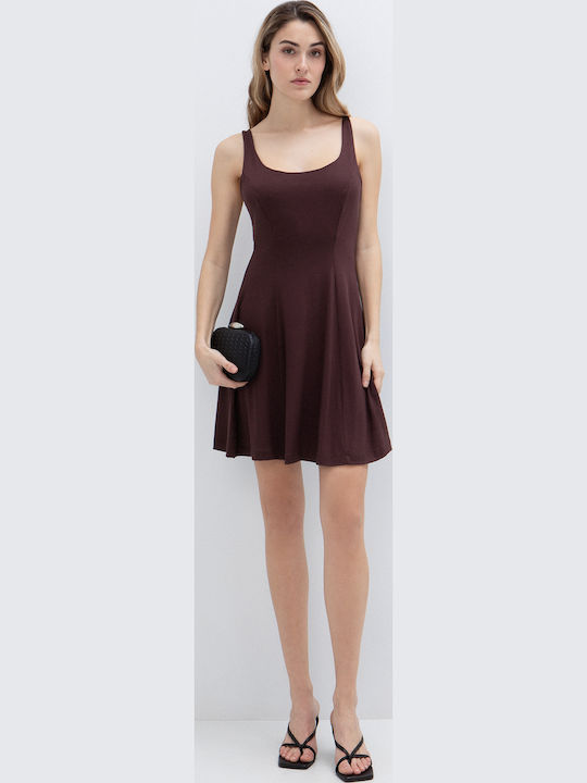 Sommer Mini Abendkleid Braun