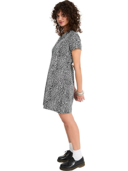 Summer Mini Shirt Dress Black/White Dress