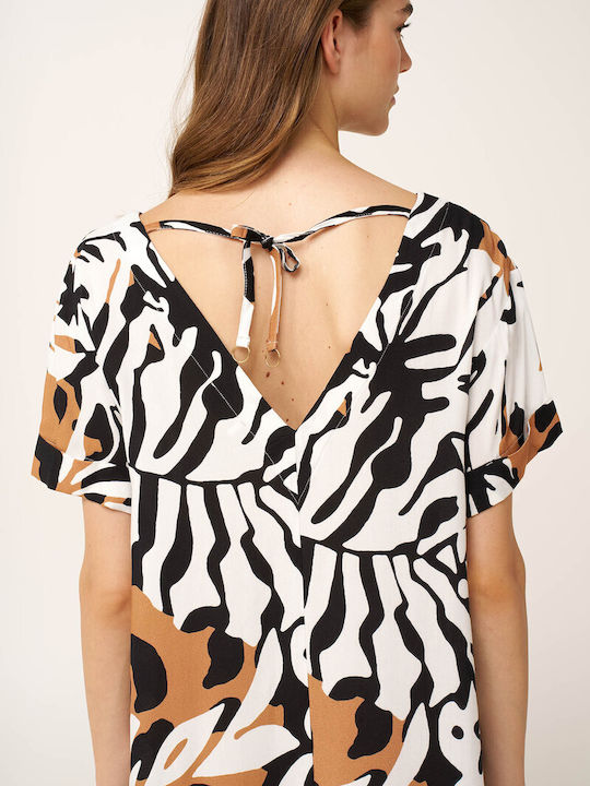 Sommer Wickel Damenkleid Schwarz