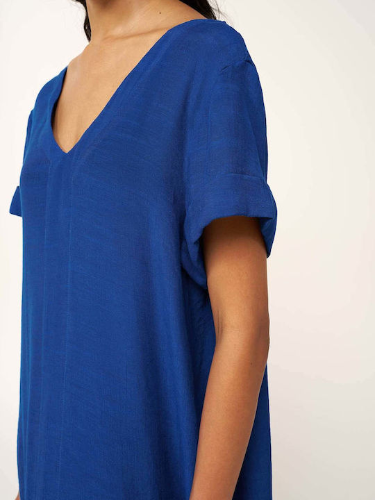 Sommer Wickel Damenkleid mit Tränen Blau Quartz