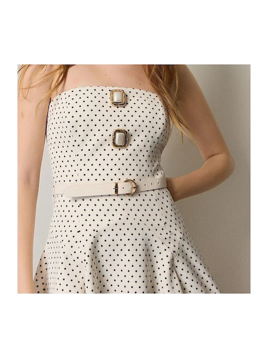 Sommer Mini Abendkleid Trägerlos Vanille
