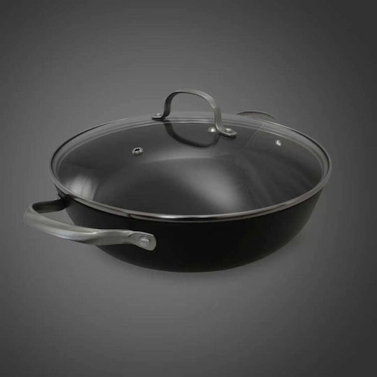 Cast Iron Pan from Cast Iron with Lid with Non-Stick Interior Coating 30cm