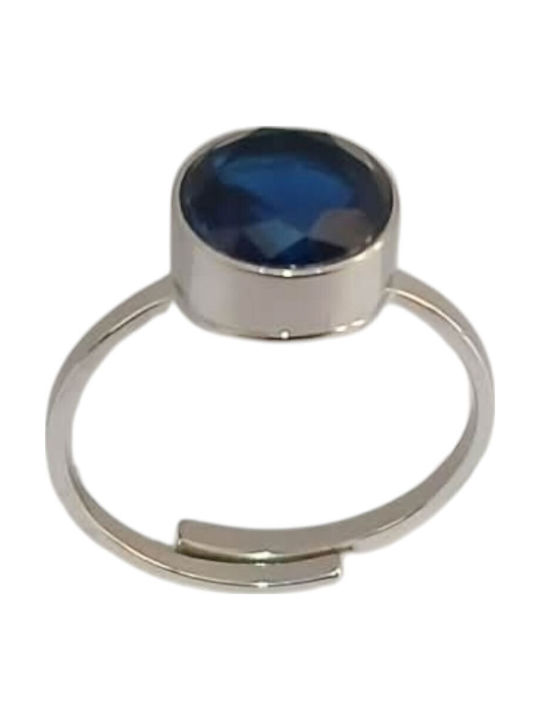Kalliopi Silver Γυναικείο Δαχτυλίδι με Πέτρες από Ατσάλι