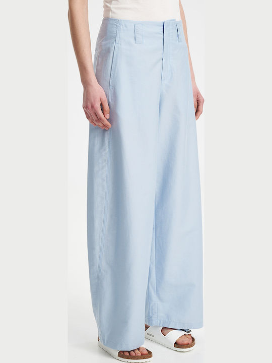 Eleh Women's Fabric Trousers Balloon Light Blue Eleh Women's Fabric Trousers Balloon Light Blue