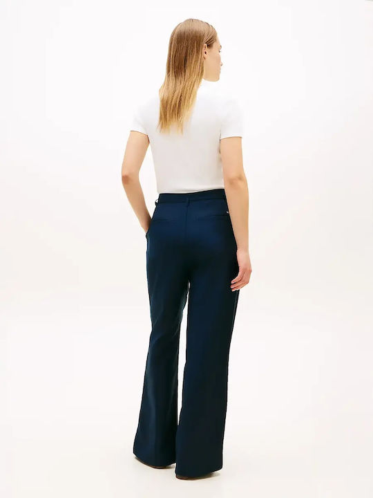 Women's Fabric Trousers in Loose Fit Navy
