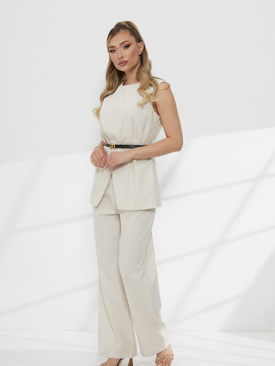 Women's Beige Set with Trousers