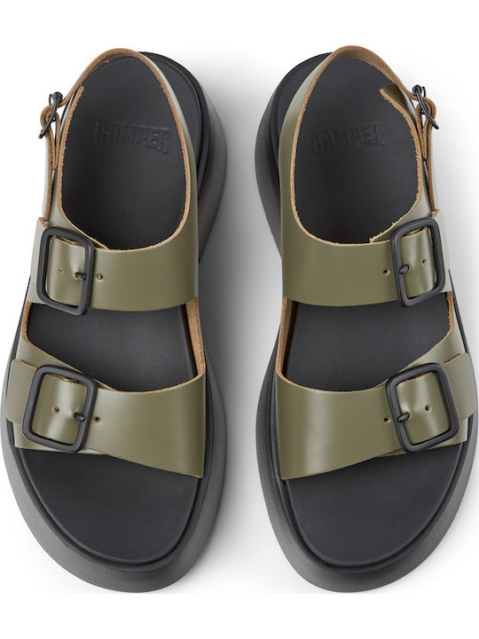 Camper Tasha Кожени Зелени Сандали