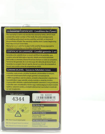 Set 1 Xenon Birne H9-6k Carguard