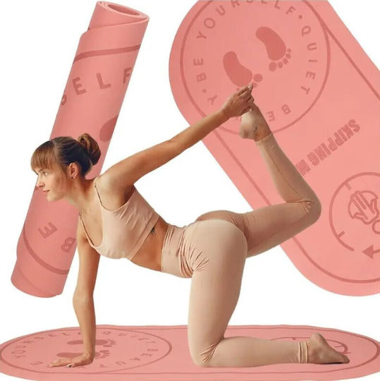 Saltea de Gimnastică Yoga Roz (127x63x0.3cm)