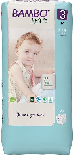 Bambo Nature Памперси с Лента Tall No. 3 за 4-8 кг 156 бр
