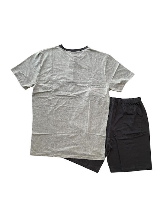 Enrico Coveri Sommer Herrenpyjama Bluse Grau