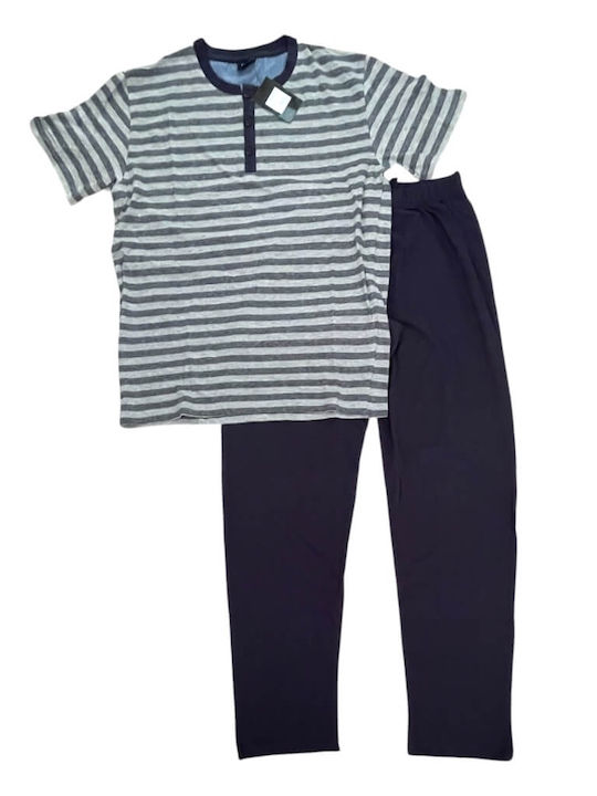Enrico Coveri Sommer Herrenpyjama Hose Marineblau