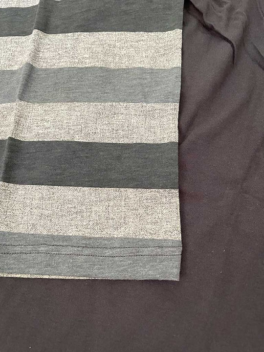 Enrico Coveri Sommer Herrenpyjama Bluse Grau