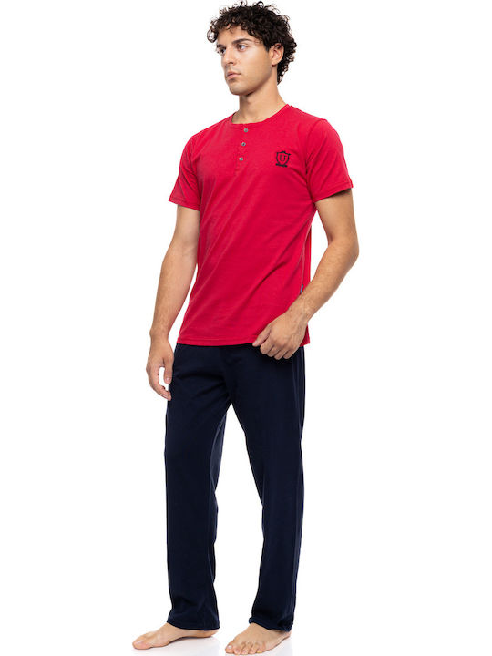 Ulisse Sommer Herrenpyjama Rot