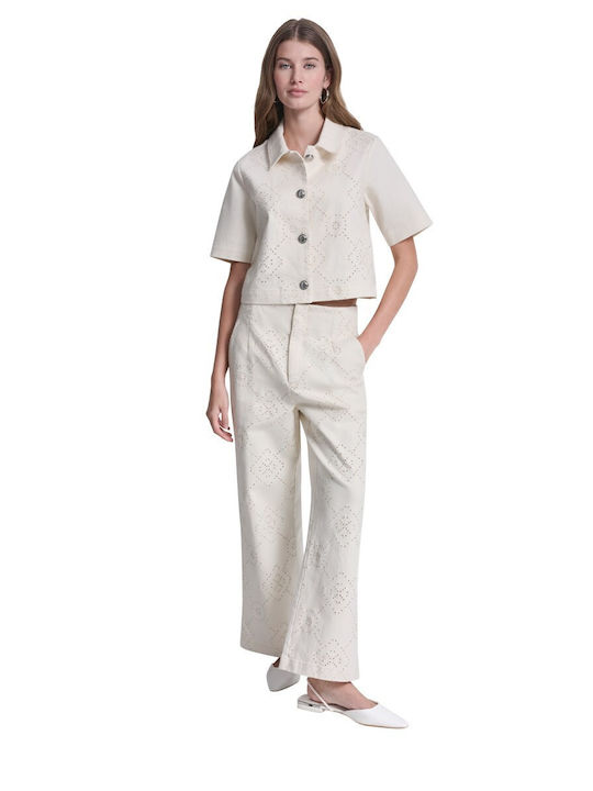 Long Sleeve Women's Shirt Ecru