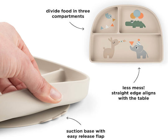 Done by Deer Children's Silicone Food Plate Beige