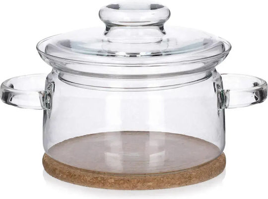 Simax Rundes Hitzebeständiges Kochgeschirr Glas mit Deckel 17x17cm