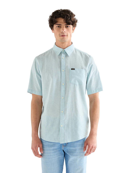 Shirt Short Sleeve Linen Shirt Pink