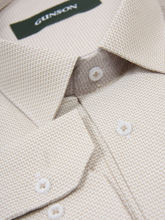 Langärmeliges Herrenhemd Beige