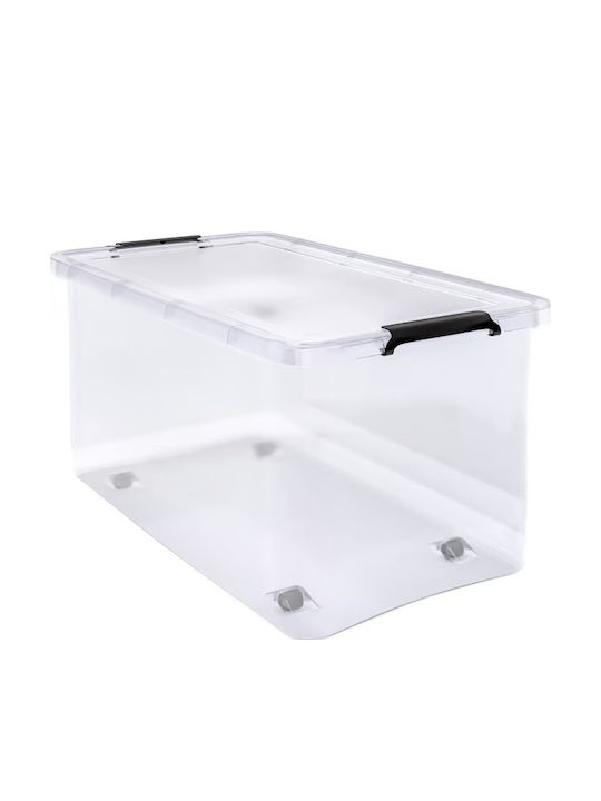 Deuba Cutie De Depozitare Din Plastic Cu Roți Și Capac Transparent 60x40x35cm