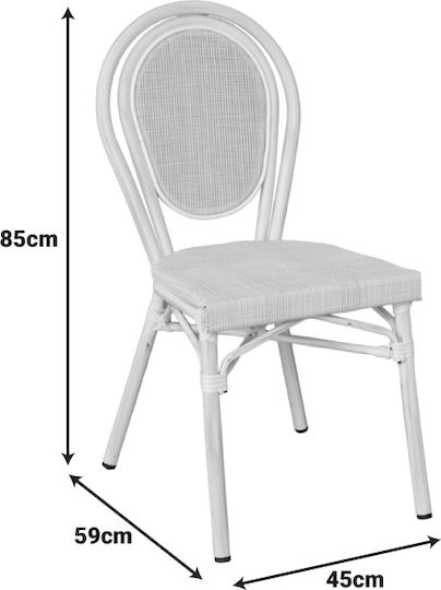 Pakketo Gartenstühle Aluminium Nacia Weiß 45x59x85cm