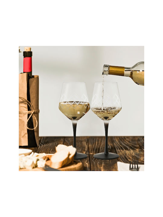 Miamio Set Pahare Pentru Vin Alb și Vin Roșu Din Sticlă Pahare Cu Picior 380ml 4 Bucăți