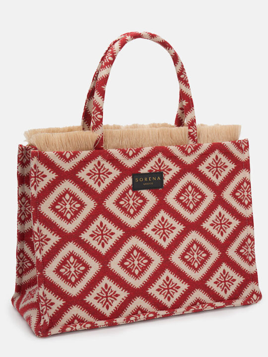 Kalokairaki Fabric Women's Tote Handbag Red