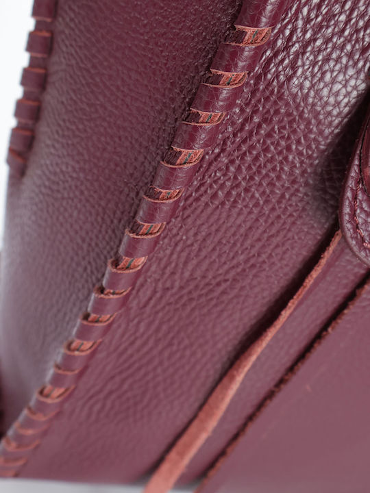 Leather Women's Tote Handbag Burgundy